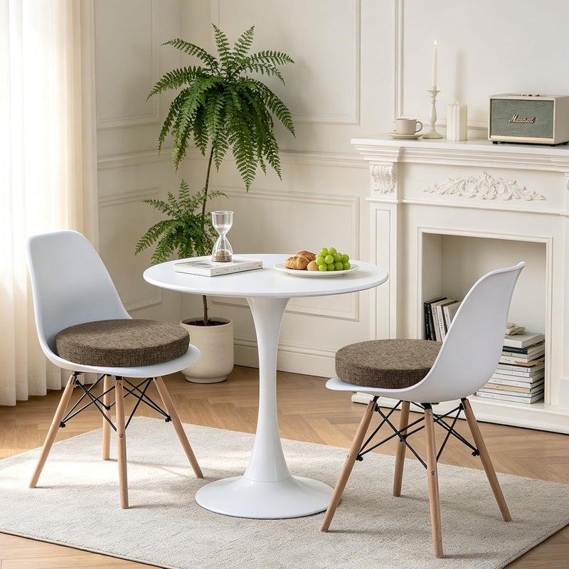 Tromlycs Round Chair Seat Cushion Pad 16 inch for Circle Stool Chairs Non Slip Decorative Foam Cushion Pillow, 1 Piece, 16 x 16 inches, Nature Linen - Image 2