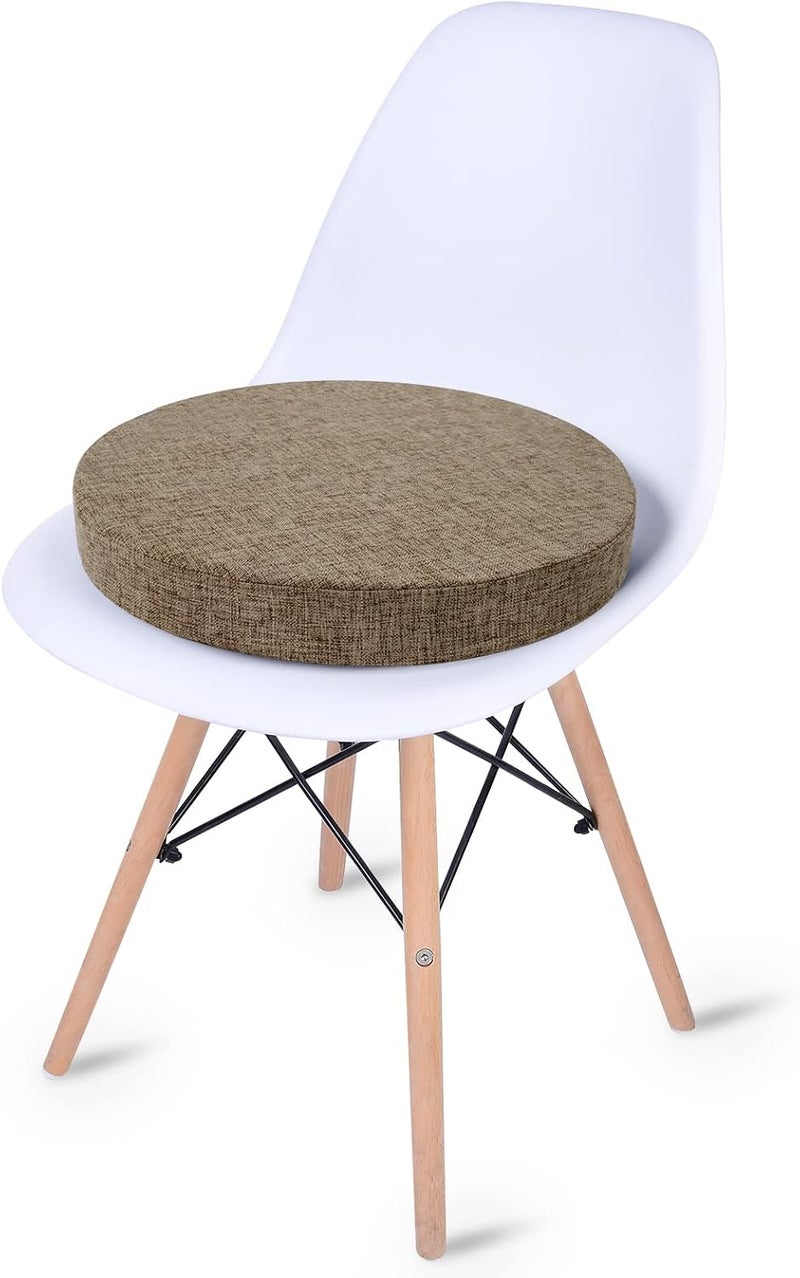 Tromlycs Round Chair Seat Cushion Pad 16 inch for Circle Stool Chairs Non Slip Decorative Foam Cushion Pillow, 1 Piece, 16 x 16 inches, Nature Linen - Image 4