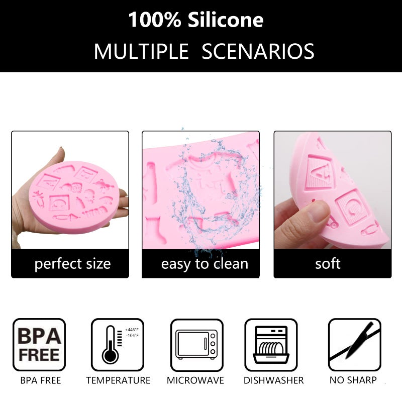 Xcake Lcook Baby Chocolate Silicone Mold for Baby Shower  Button Shape Baby Feet Fondant Mold for Cake Decoration Cupcake Topper Candy Sugar Craft Gum Paste Resin Clay - Image 3