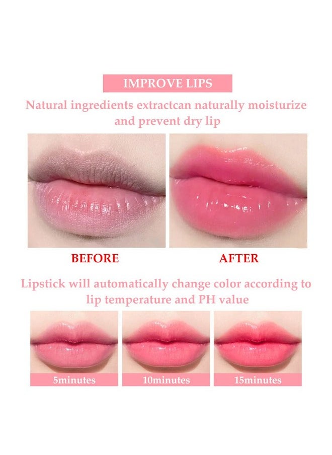 BINGBRUSH 3 Pcs Color Changing Lip Gloss Lipstick Pink Magic Mood Lip Oil Tintedtemperature Color Change Lip Stain Lip Balm Longlasting Lips Will Not Dry Out  - Image 5