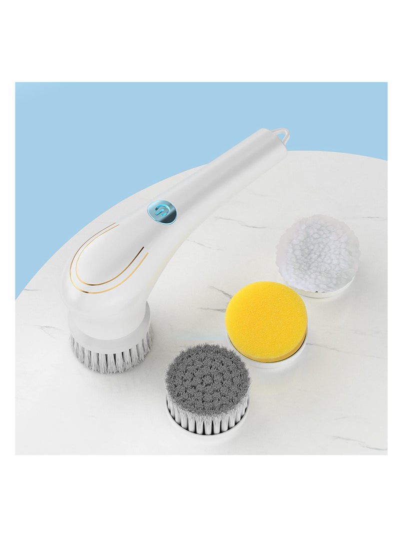 SYOSI Electric Spin Scrubber, Rechargeable Handheld Cleaning Brush, with 5 Replaceable Brush Heads, Strong Decontamination and Waterproof, Power Scrubber Mop for Wall Bathtub Window Kitchen Sink Shoes - Image 2