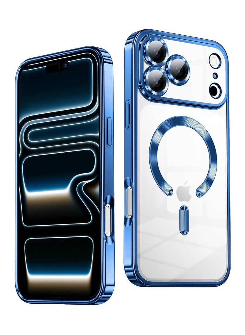 حومة جراب حماية لهاتف iPhone 17 Pro Max مع MagSafe، مقاوم للاصفرار، غطاء حماية كامل لعدسة الكاميرا، جراب هاتف شفاف ناعم مطلي، متوافق مع iPhone 17 Pro Max مقاس 6.9 بوصة - Image 1