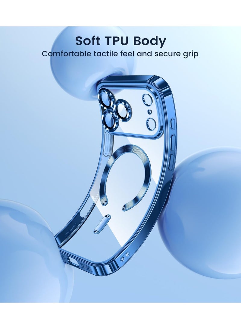 حومة جراب حماية لهاتف iPhone 17 Pro Max مع MagSafe، مقاوم للاصفرار، غطاء حماية كامل لعدسة الكاميرا، جراب هاتف شفاف ناعم مطلي، متوافق مع iPhone 17 Pro Max مقاس 6.9 بوصة - Image 4