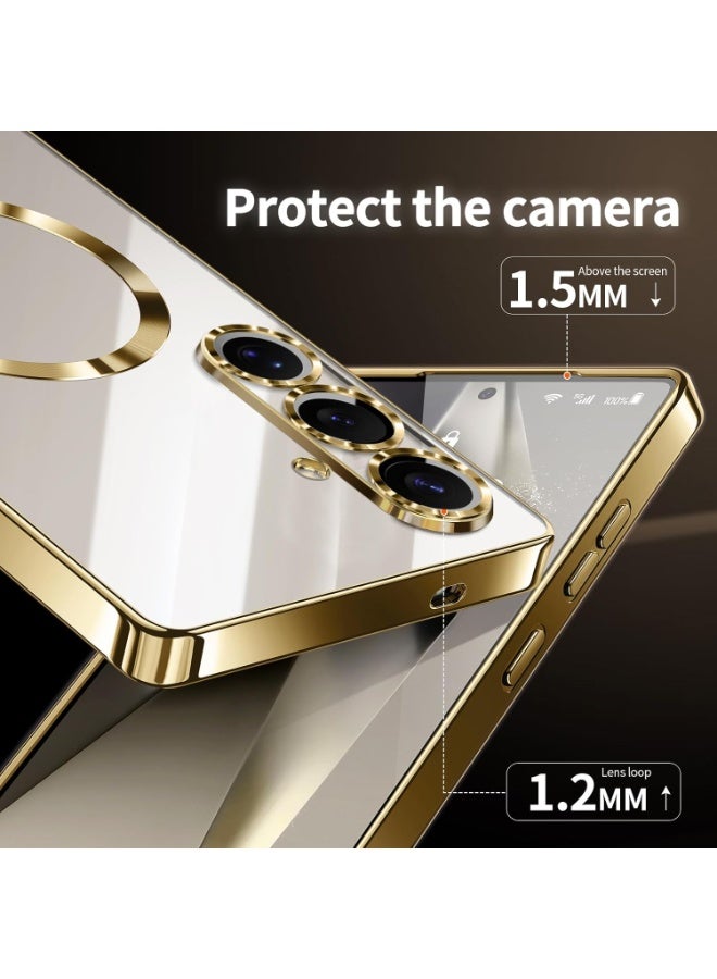 Magnetic Clear Case for Samsung Galaxy S26 with Camera Lens Protector Magsafe Compatible Electroplated Soft TPU Shockproof Case for Samsung Galaxy S26 - Image 4