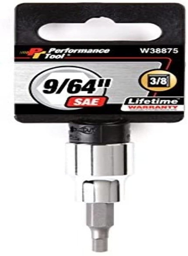 Performance Tool W38875 Hex Bit Socket, 3/8-Inch Drive, 9/64