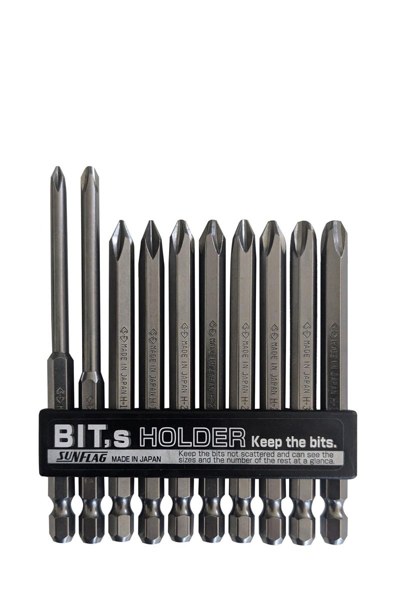 Sunflag +1 +2 +3 JIS Screwdriver Bits | 10 Piece Set | Made in Japan - Image 5