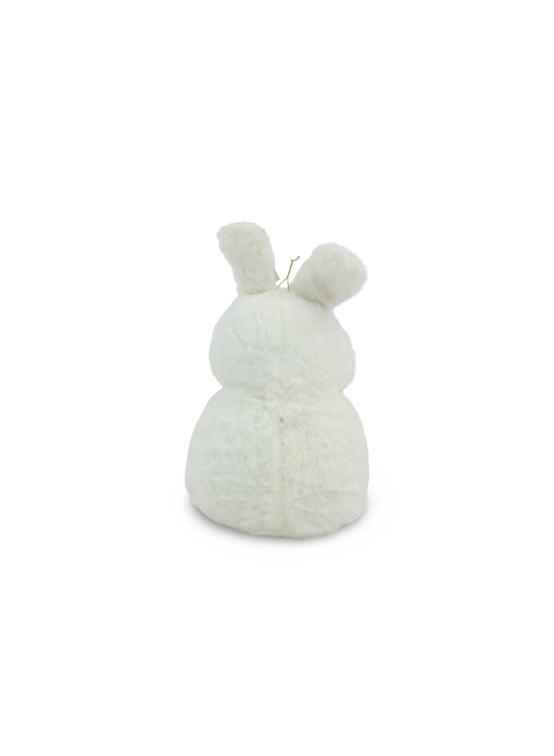 لعبة أرنب يحمل جزرة قطيفة – أبيض - Image 2