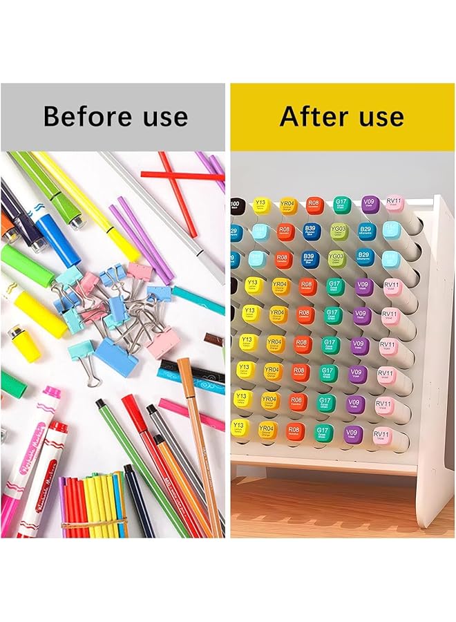 إيروريكس حامل أقلام للمكتب، حامل أقلام به 81 فتحة، منظم أقلام، منظم أقلام تلوين للأطفال، حامل أقلام تحديد، منظم أدوات فنية للمكتب، منظم مكتب للأطفال للمكتب والمنزل والمدرسة - Image 3