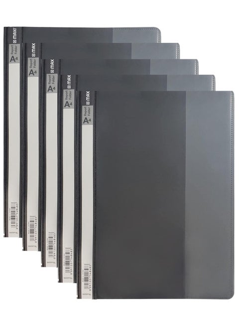 5-Piece A4 Report File Black Cover