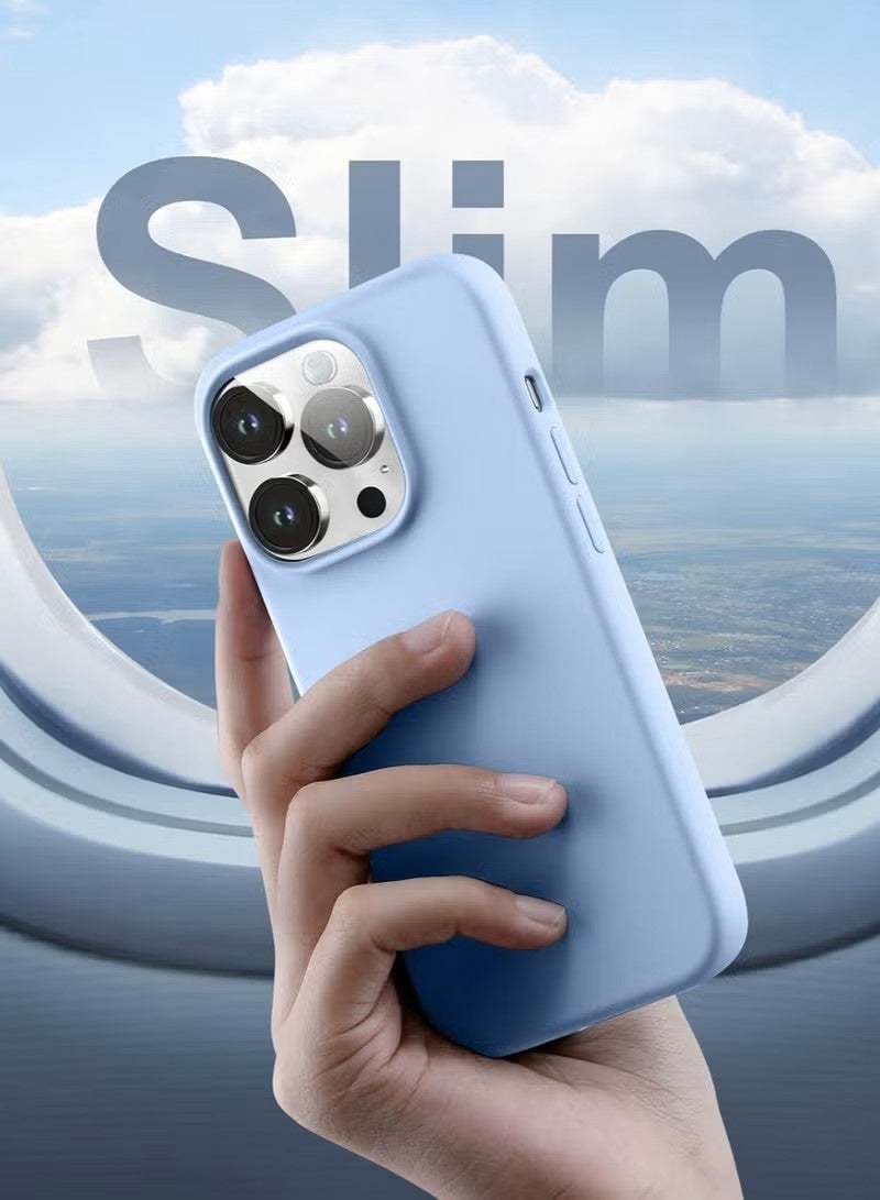 general Premium Liquid Silicone Case for iPhone 14 Pro Max - Sky Blue - Image 3