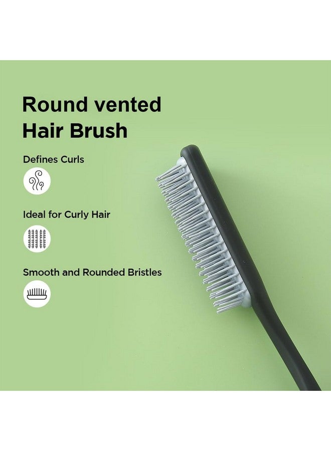Hearts Hair Brush | Flexible Bristles Brush | Hair Brush With Paddle | Straightens & Detangles Hair Brush | Suitable For All Hair Types | C19-Blk-S | Small | 3 Piece | Black - Image 2