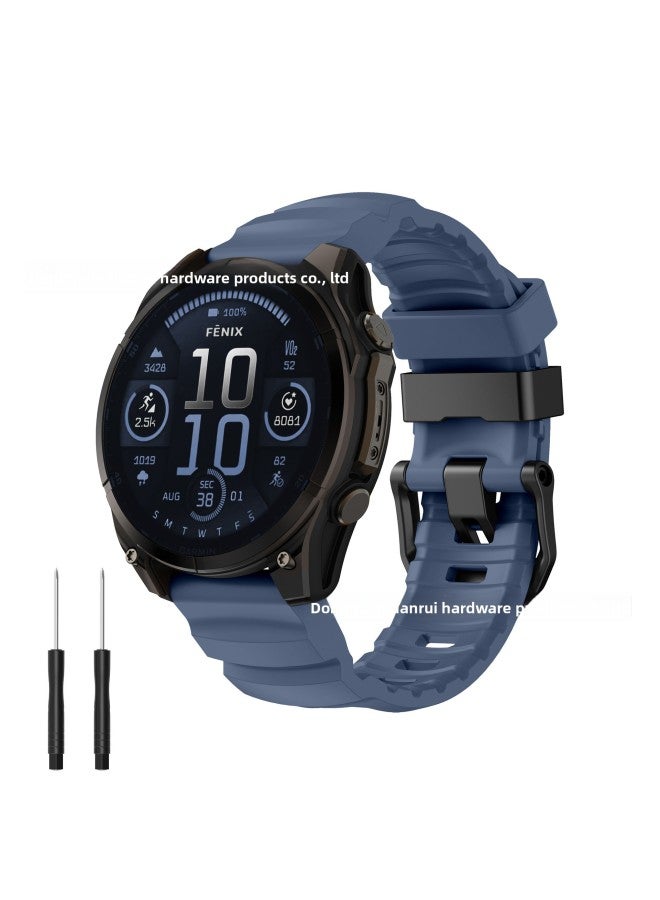 Suitable For Garmin Watch Fenix8 Silicone Sports Strap Fenixe/7/6/5 Wild Trail Outdoor Breathable Wristband 