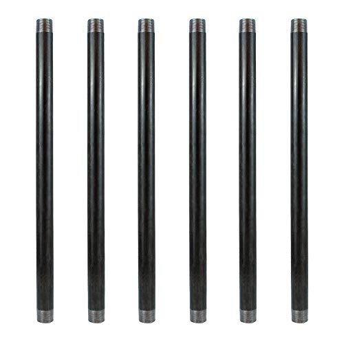 GeilSpace 6 Pack 1/2" × 18" Heavy Duty Pre-Cut Grey Metal Pipe, Industrial Steel Fits Standard Half Inch Threaded Pipes and Fittings - Vintage DIY Industrial Shelving (1/2" × 18", Grey) - Image 1