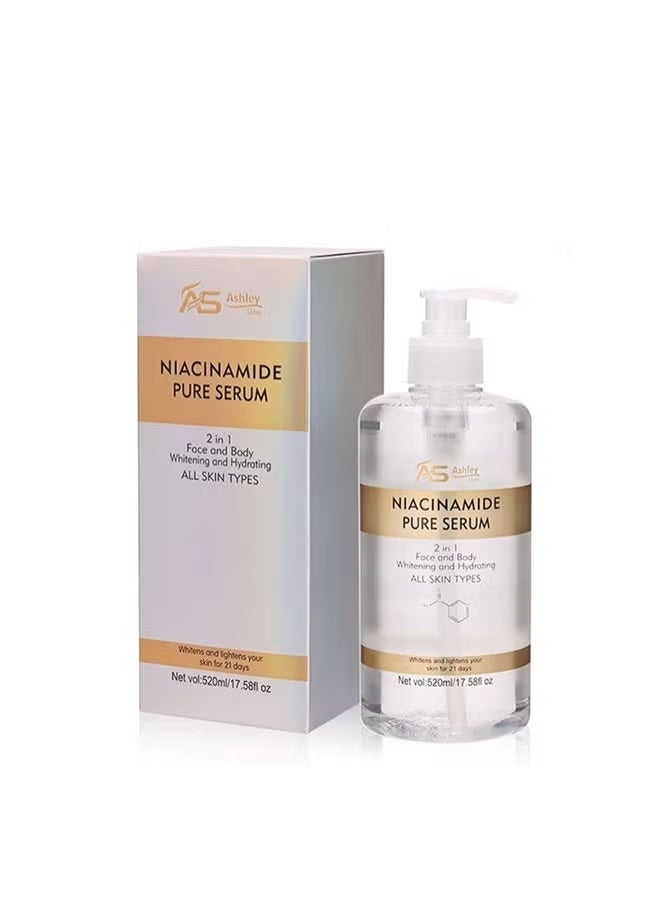 آشلي مصل أشلي شاين نياسيناميد النقي 2 في 1 لتبييض وترطيب الوجه والجسم 520 مل