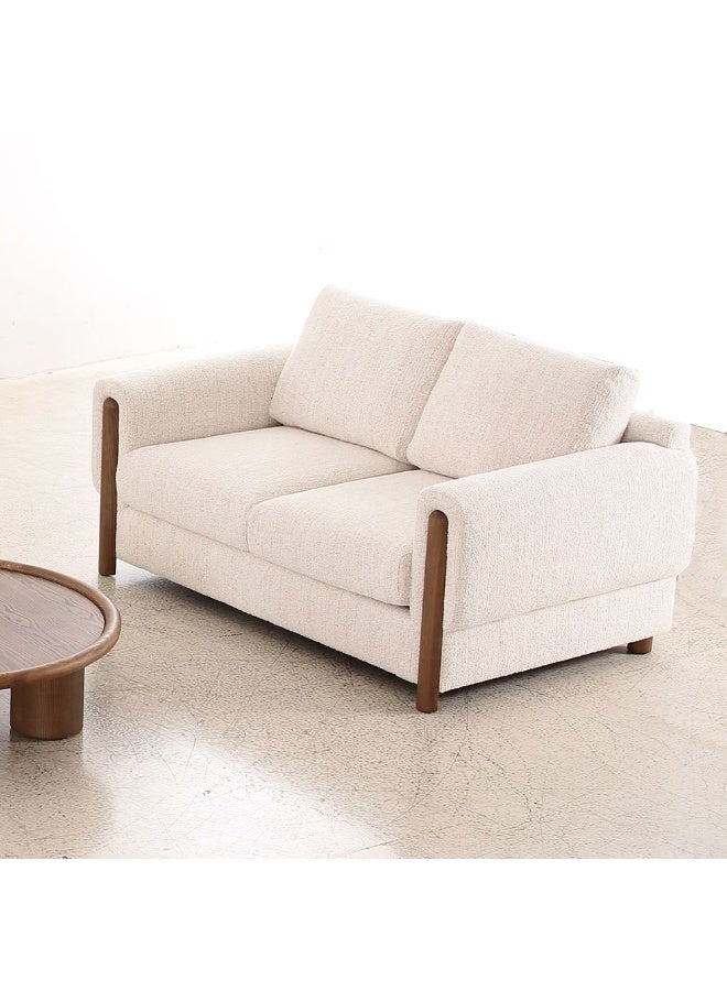 DANUBE HOME أوبورو أريكة قماشية بمقعدين، أريكة قماشية حديثة مبطنة بمقاعد فاخرة، أريكة مريحة عصرية لغرفة المعيشة أو الصالة، تصميم منزلي فاخر - بيج