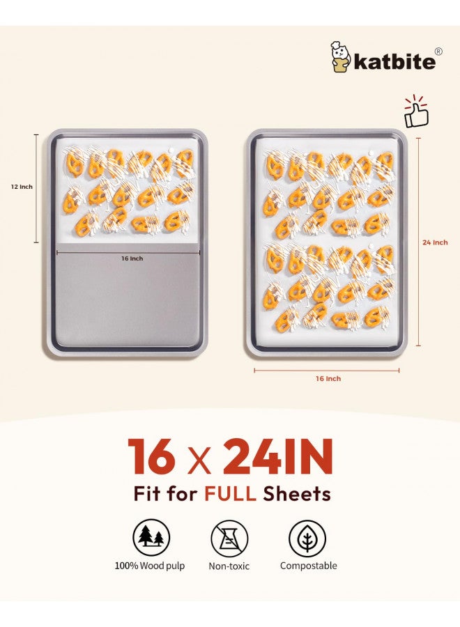 Katbite 16x24 inch Heavy Duty Parchment Paper Sheets, 100Pcs Precut Non-Stick Full Parchment Sheets for Baking, Cooking, Grilling, Frying and Steaming, Full Sheet Baking Pan Liners, Commercial Baking - Image 1