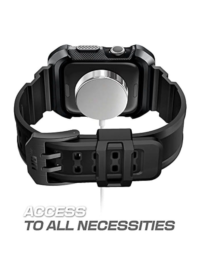SUPCASE Unicorn Beetle Pro Series Case Designed for Watch Series 9/8/7 [45mm], Rugged Protective Case with Strap Bands for Watch series 6/SE/5/4 [44mm] - Black - Image 4