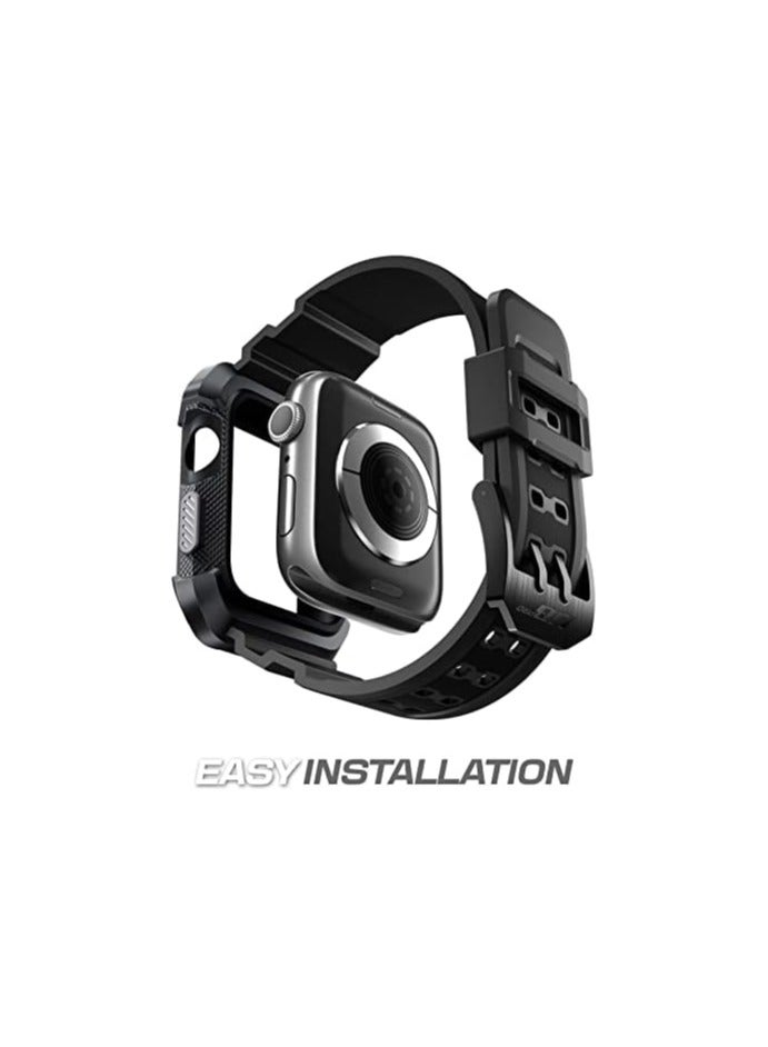 SUPCASE Unicorn Beetle Pro Series Case Designed for Watch Series 9/8/7 [45mm], Rugged Protective Case with Strap Bands for Watch series 6/SE/5/4 [44mm] - Black - Image 5