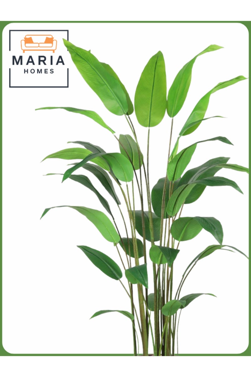 ماريا شجرة طائر الجنة الاصطناعية 190 سم - نبات داخلي طويل في وعاء رمادي - Image 2