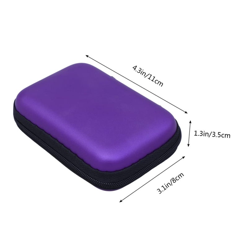 Purple Mesh Digital Storage Bag Organizer Pouch for Earphones Charging Cables Travel Use - Image 3