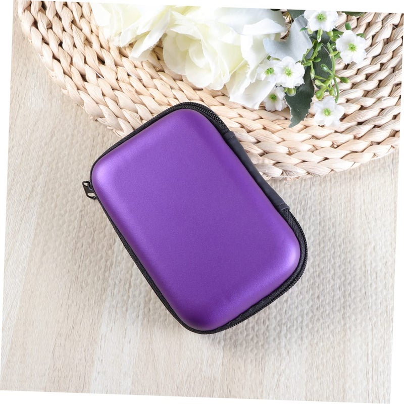Purple Mesh Digital Storage Bag Organizer Pouch for Earphones Charging Cables Travel Use - Image 4
