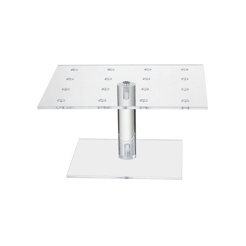 BEST MEDIA Push Pop Cake Stand, Clear Acrylic Display with 16 Holes, 24 cm Diameter, 4.2 cm Hole Size, Ideal for Wedding Party Bakery Dessert Presentation, Sqaure
