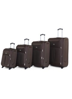 Senator Soft-Shell Luggage Sets 4-Pieces Suitcase for Unisex KH108 | Ultra Lightweight Expandable EVA With Wheels 2 (Set of 4, Brown)