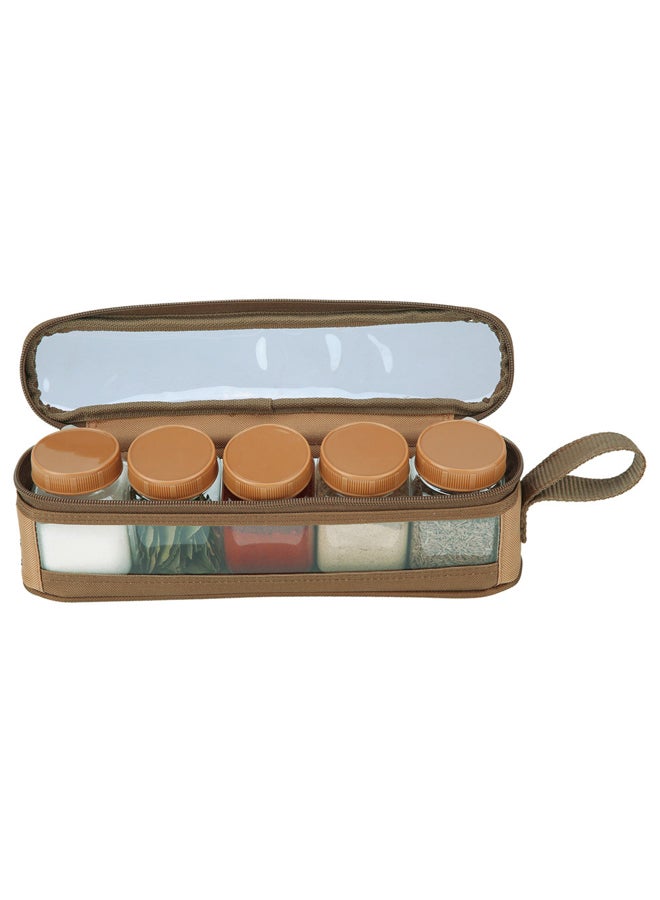 AL SANIDI spices set bag, Completed spices cans, Kaki, Set 5 pcs - Image 1