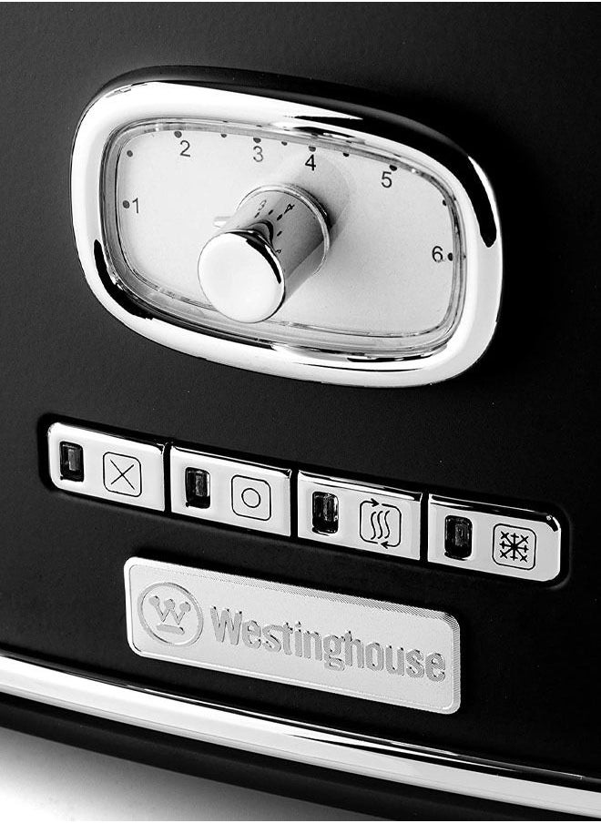 Westinghouse محمصة وستنجهاوس ريترو 4 شرائح - ستة مستويات تحمير قابلة للتعديل مع وظيفة التمركز الذاتي وصينية فتات الخبز باللون الأسود  - Image 3