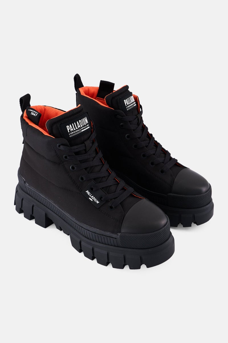 PALLADIUM Women Medium Revolt Overcush Lace Up Boots, Black  - Image 1