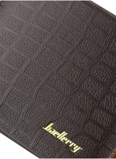 Baellery Crocodile Pattern Multilayer Wallet Dark Brown  - Image 3