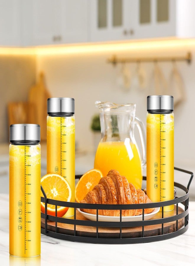 فيسيشي مجموعة فيسيسي من 4 زجاجات عصير زجاجية واسعة الفوهة سعة 20 أونصة، مزودة بأغطية ومقياس، مثالية للعصائر والمشروبات المخفوقة، وحليب البروتين، وتخزين المشروبات، قابلة لإعادة الاستخدام، مانعة للتسرب، مصنوعة من زجاج البوروسيليكات. - Image 5