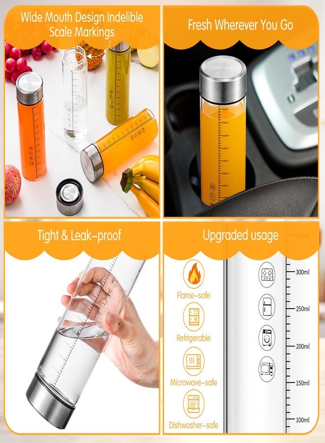 فيسيشي مجموعة فيسيسي من 4 زجاجات عصير زجاجية واسعة الفوهة سعة 20 أونصة، مزودة بأغطية ومقياس، مثالية للعصائر والمشروبات المخفوقة، وحليب البروتين، وتخزين المشروبات، قابلة لإعادة الاستخدام، مانعة للتسرب، مصنوعة من زجاج البوروسيليكات. - Image 3