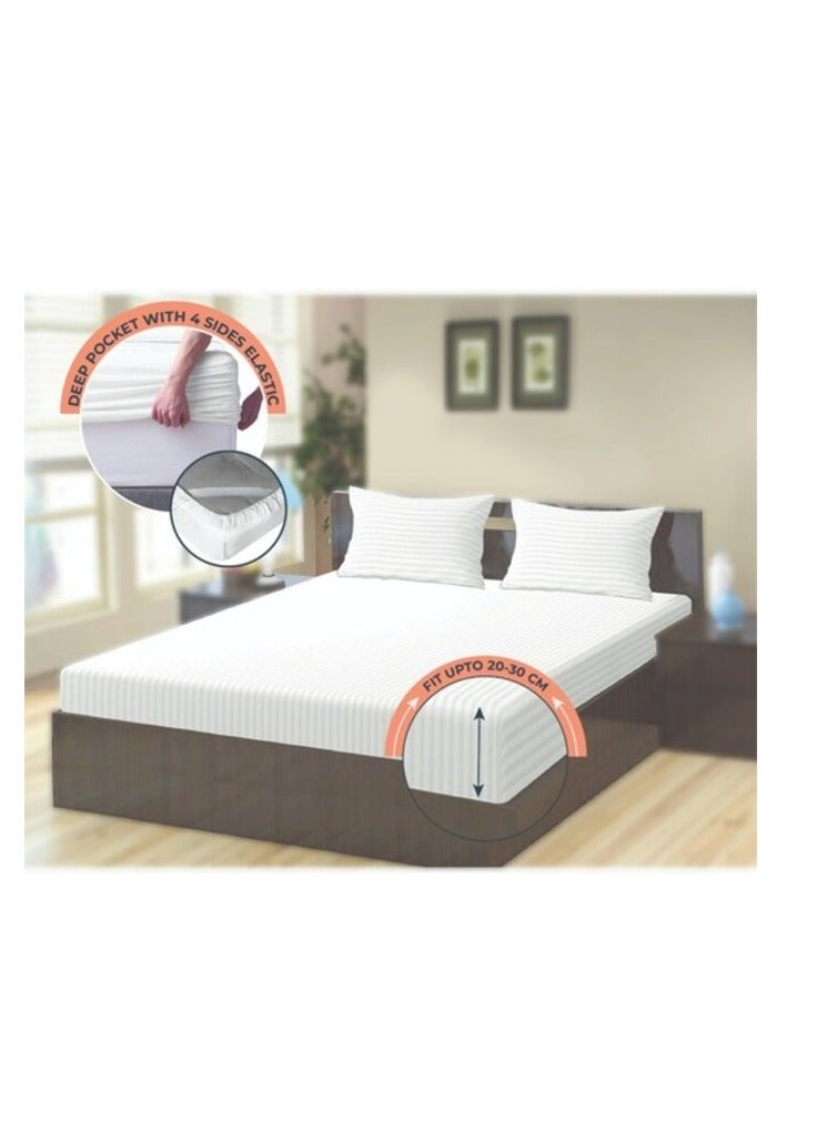 بروماس ملاءة جاهزة من الألياف الدقيقة باللون الأزرق الملكي - مقاس كوين 150 × 200 سم - Image 3