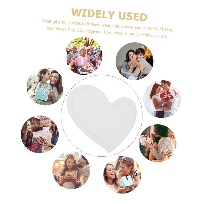طبق مجوهرات من السيراميك على شكل قلب، صينية أغراض، لوح تخزين للأقراط والأساور والقلائد - Image 5