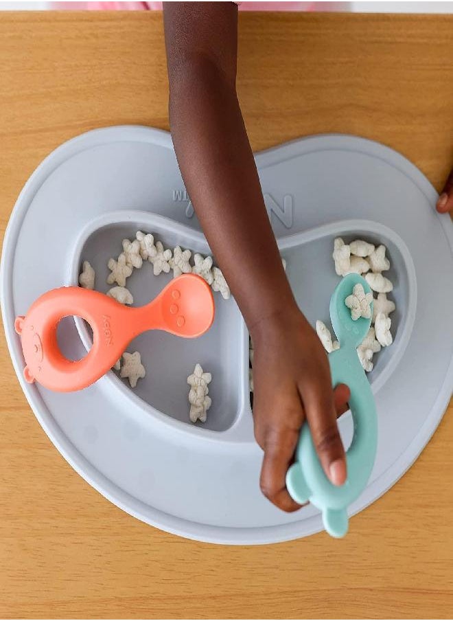 Nuby Nuby 2-Pack Silicone Easy Grip Animal Character Spoons - 6+ Months  - Image 1
