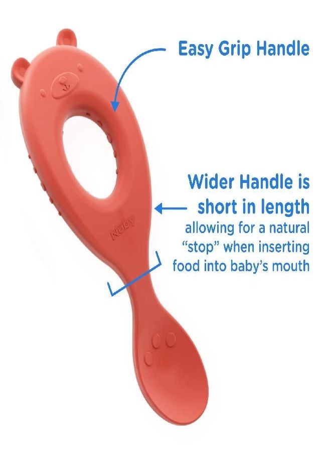 Nuby Nuby 2-Pack Silicone Easy Grip Animal Character Spoons - 6+ Months  - Image 4