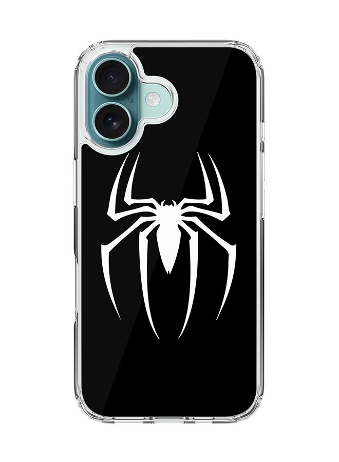 Stylizedd For iPhone 16 Case [Compatible with MagSafe] Slim Magnetic cover Clear Phone Case - Spidermark (Black) - Image 1