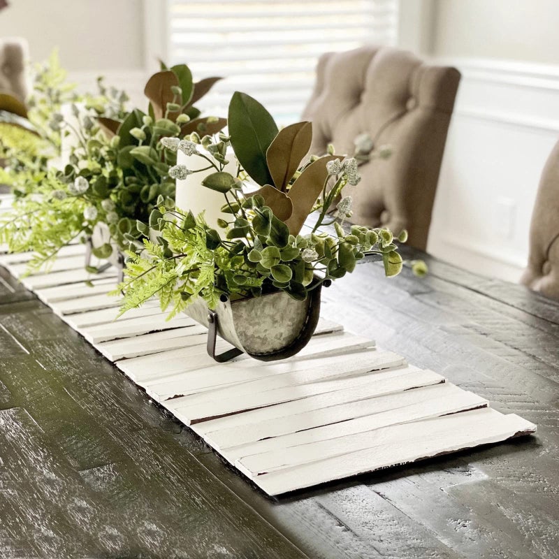 Wooden Table RunnerNatural Durable Wood Table Runner50 x 12 InchesCoffee Table Runner with Thick Felt BackingTable Decorations for Dining RoomFarmhouse DecorWedding DecorWhite
