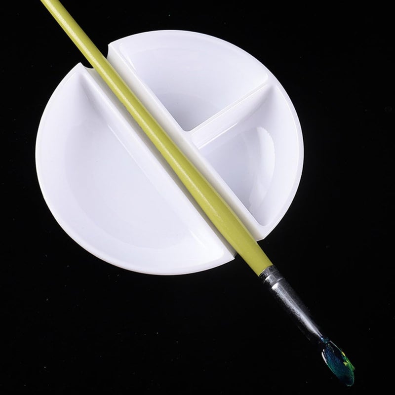 COHEALI 3pcs Imitation Porcelain Ink Palettes Multi-Purpose Round Paint Mixing Trays for Students and Adults Portable Calligraphy and Watercolor Paint Tray Set Porcelain White - Image 4