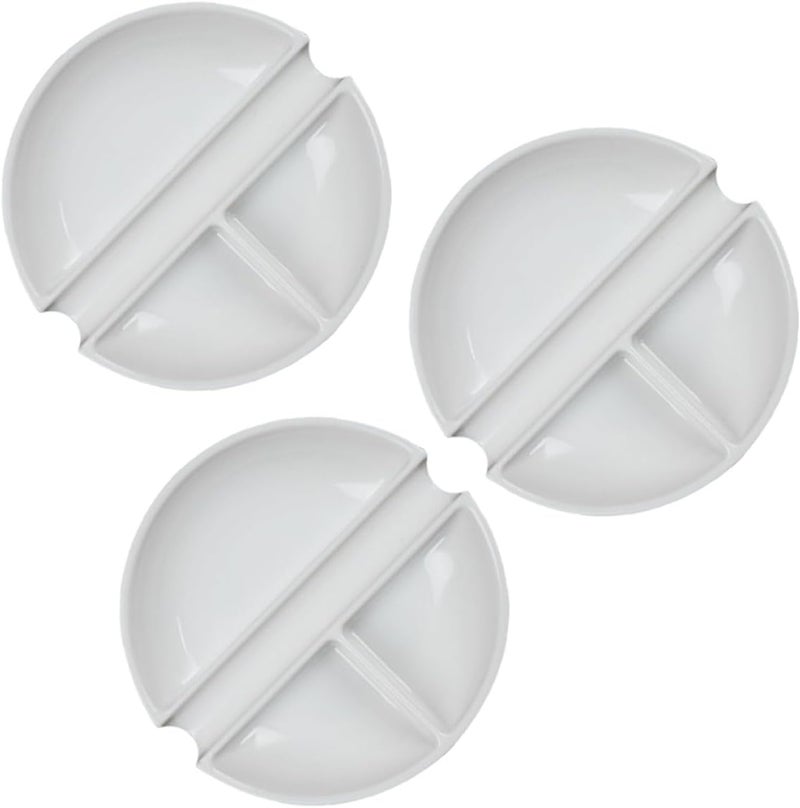 COHEALI 3pcs Imitation Porcelain Ink Palettes Multi-Purpose Round Paint Mixing Trays for Students and Adults Portable Calligraphy and Watercolor Paint Tray Set Porcelain White - Image 1