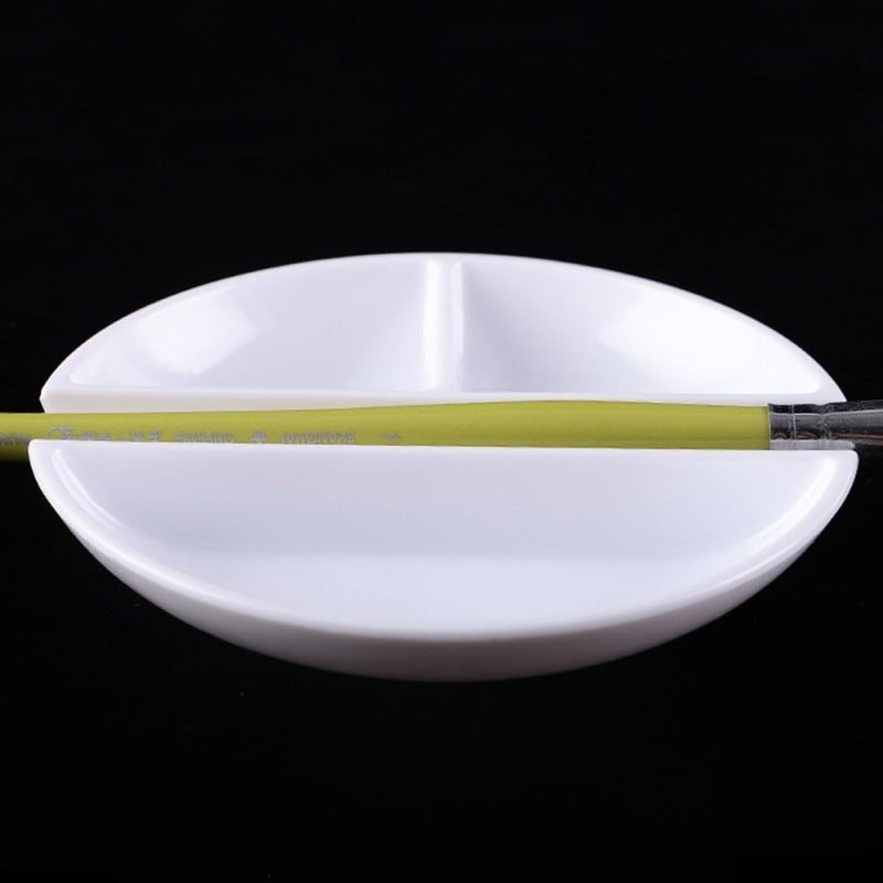 COHEALI 3pcs Imitation Porcelain Ink Palettes Multi-Purpose Round Paint Mixing Trays for Students and Adults Portable Calligraphy and Watercolor Paint Tray Set Porcelain White - Image 3