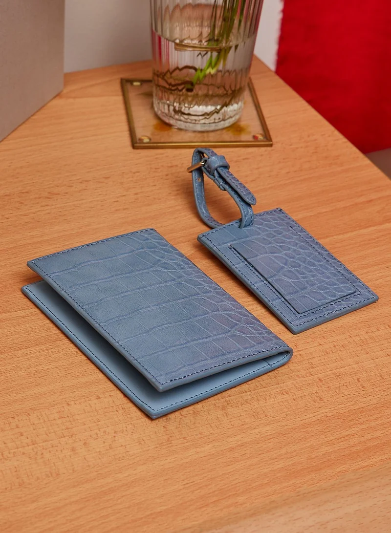 Ted Baker Annitae Imitation Croc Passport & Luggage Tag
