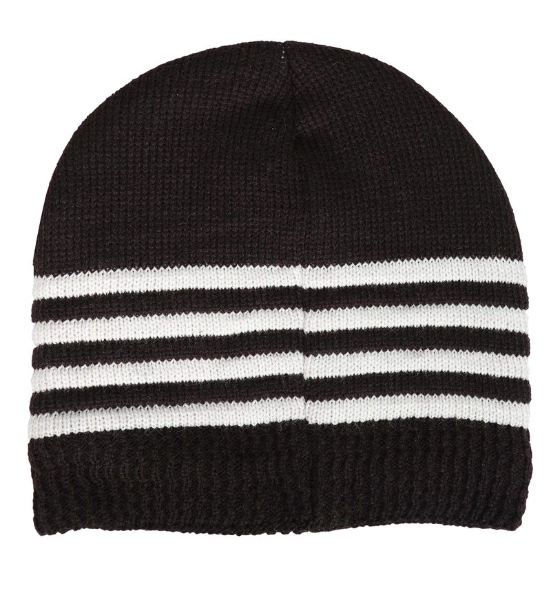 FabSeasons Unisex Acrylic Woolen Skull Cap for Winters with Faux Fur Lining on The Inner Side for Extra Protection from Cold Brown - Image 3