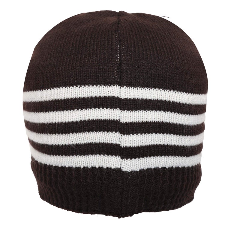 FabSeasons Unisex Acrylic Woolen Skull Cap for Winters with Faux Fur Lining on The Inner Side for Extra Protection from Cold Brown - Image 5