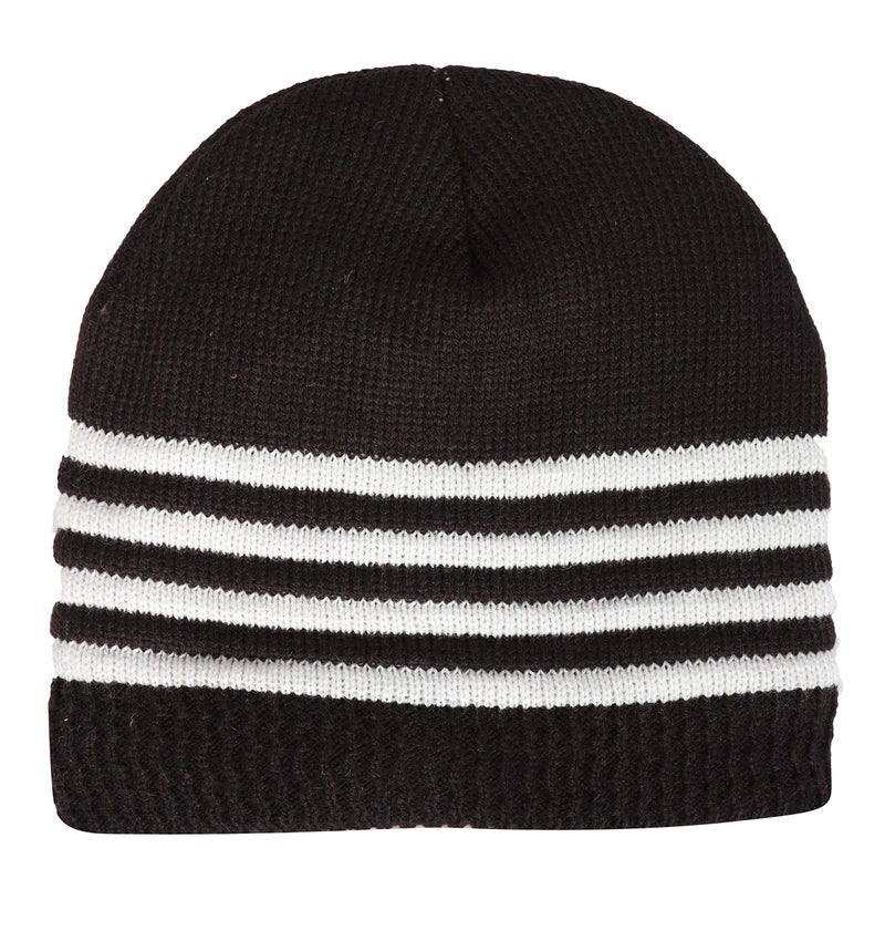 FabSeasons Unisex Acrylic Woolen Skull Cap for Winters with Faux Fur Lining on The Inner Side for Extra Protection from Cold Brown - Image 2