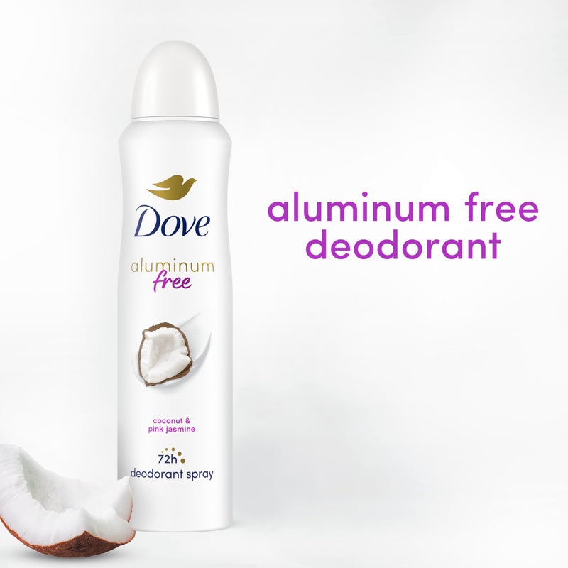Dove Aluminum Free Deodorant Spray for Women 3 Count Coconut & Pink Jasmine 72 hour odor protection 4oz - Image 5