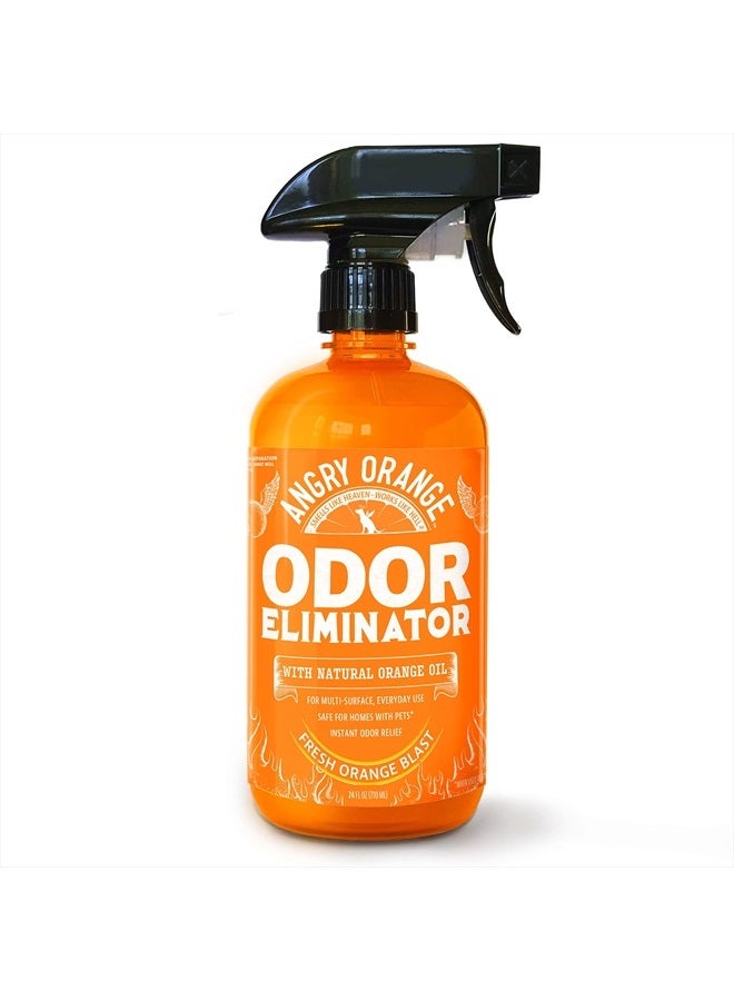 Angry Orange Pet Odor Eliminator for Strong Odor - Citrus Deodorizer for Strong Dog or Cat Pee Smells on Carpet, Furniture & Indoor Outdoor Floors - 24 Fluid Ounces - Puppy Supplies - Image 1