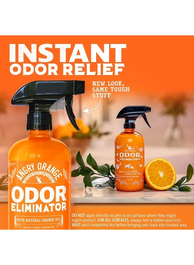 Angry Orange Pet Odor Eliminator for Strong Odor - Citrus Deodorizer for Strong Dog or Cat Pee Smells on Carpet, Furniture & Indoor Outdoor Floors - 24 Fluid Ounces - Puppy Supplies - Image 2