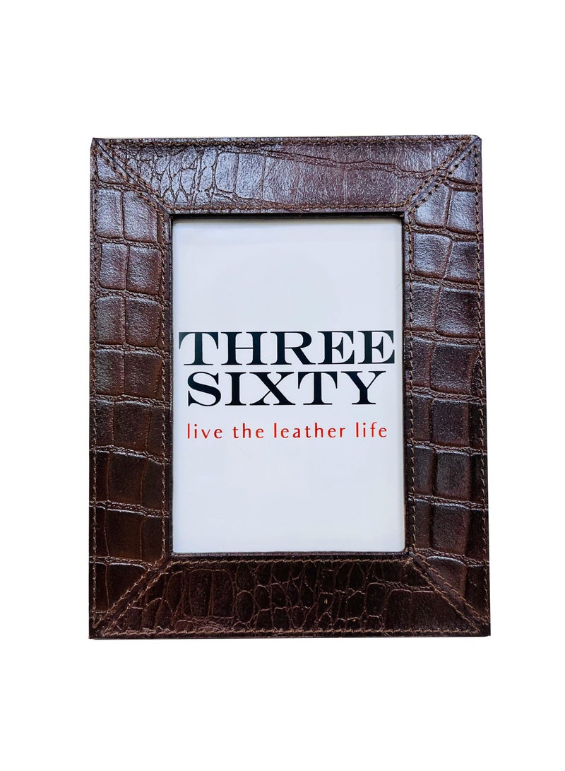 THREE SIXTY Tabletop Leather Photo Frame - Image 2